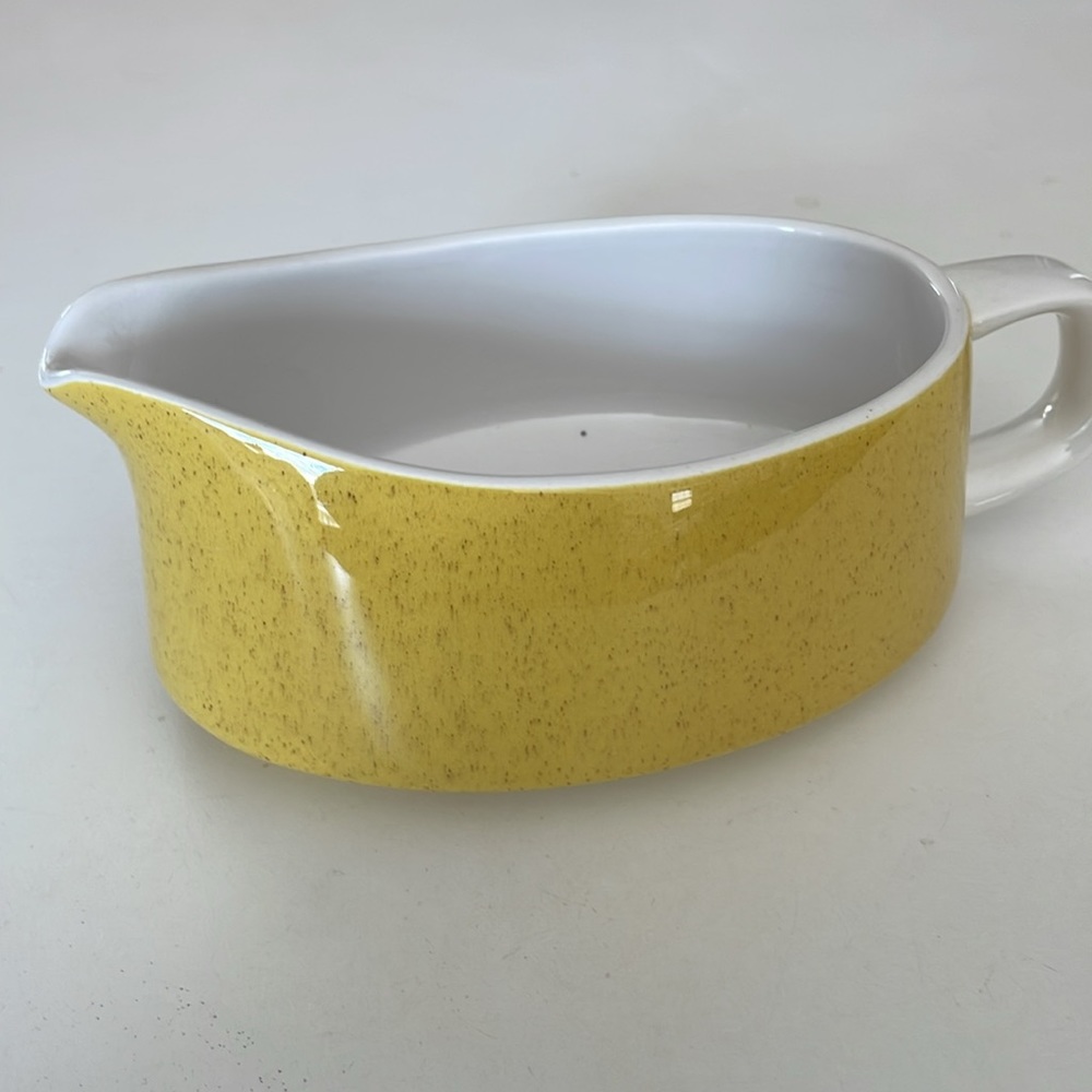 Vintage Mikasa Mediterrania Speckled Yellow/Gold Gravy Boat Server